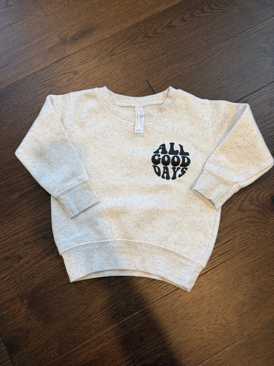Other - Kids Crewneck Sweatshirt - 'All Good Days' in Light Gray Size 2T - C39-026